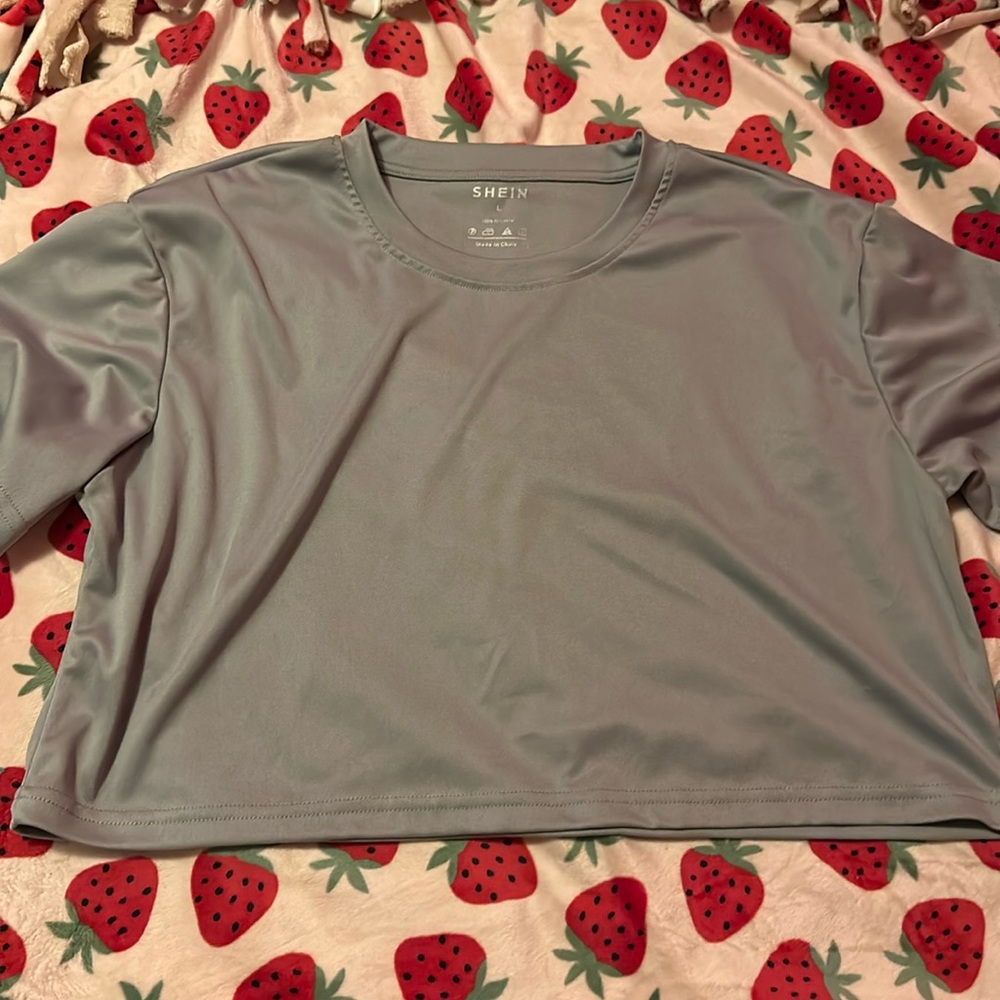 Plain grey crop top